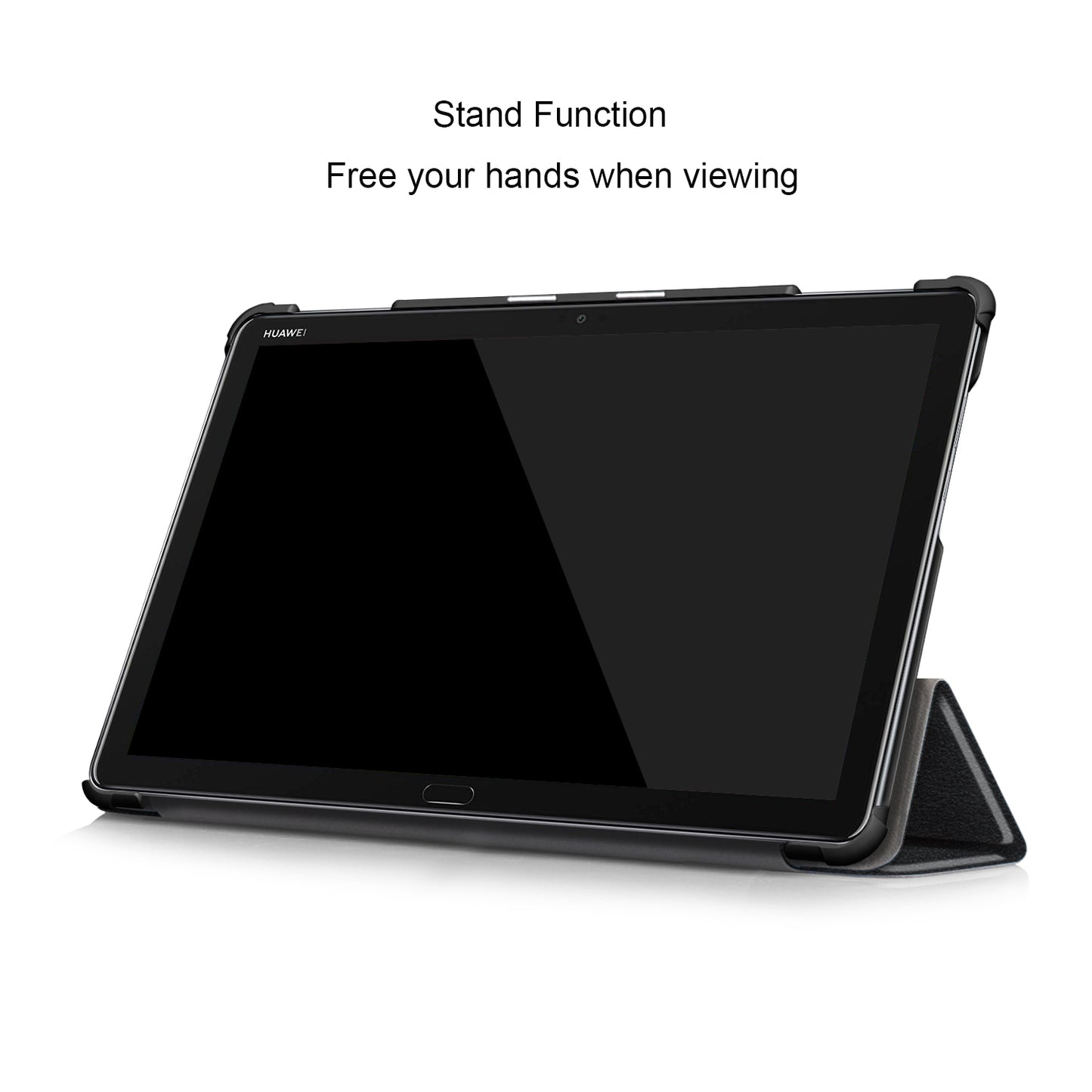 For Huawei Mediapad M5 Lite 10.1 Tri-fold Stand Auto-wake / sleep Smart Leather Case