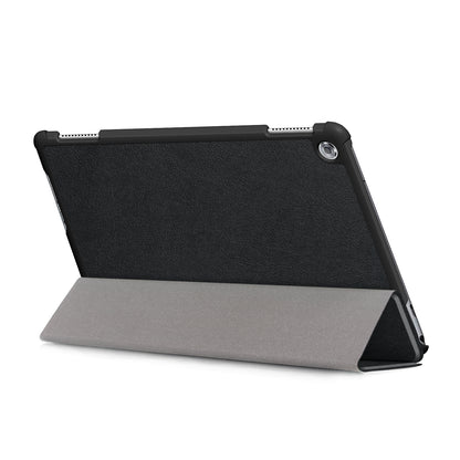 For Huawei Mediapad M5 Lite 10.1 Tri-fold Stand Auto-wake / sleep Smart Leather Case