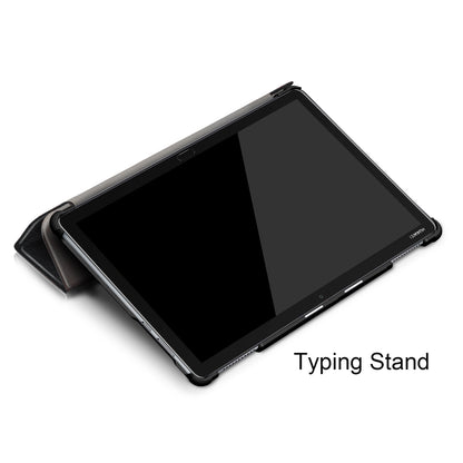 For Huawei Mediapad M5 Lite 10.1 Tri-fold Stand Auto-wake / sleep Smart Leather Case