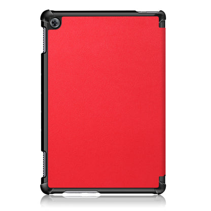 For Huawei Mediapad M5 Lite 10.1 Tri-fold Stand Auto-wake / sleep Smart Leather Case