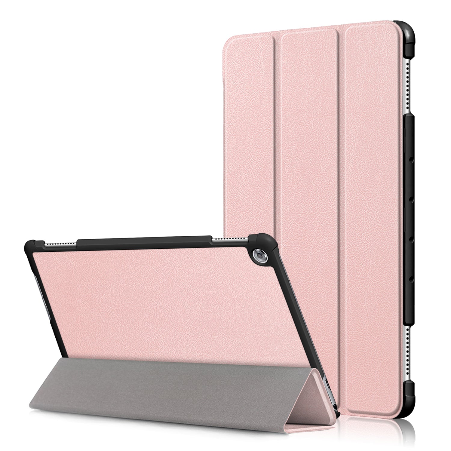 For Huawei Mediapad M5 Lite 10.1 Tri-fold Stand Auto-wake / sleep Smart Leather Case