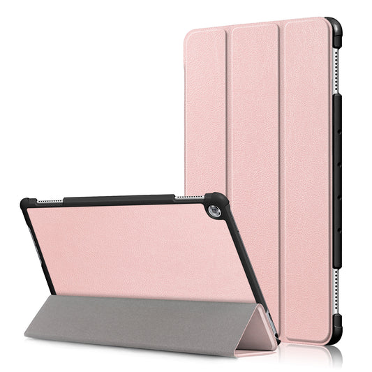 For Huawei Mediapad M5 Lite 10.1 Tri-fold Stand Auto-wake / sleep Smart Leather Case