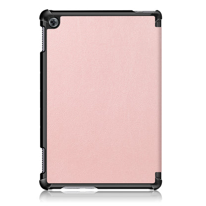 For Huawei Mediapad M5 Lite 10.1 Tri-fold Stand Auto-wake / sleep Smart Leather Case