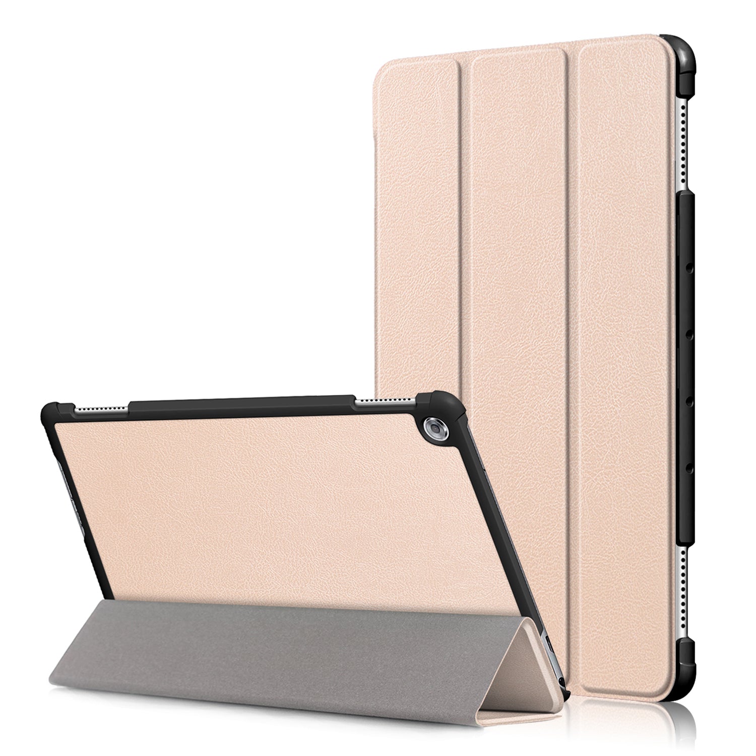 For Huawei Mediapad M5 Lite 10.1 Tri-fold Stand Auto-wake / sleep Smart Leather Case