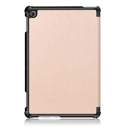 For Huawei Mediapad M5 Lite 10.1 Tri-fold Stand Auto-wake / sleep Smart Leather Case