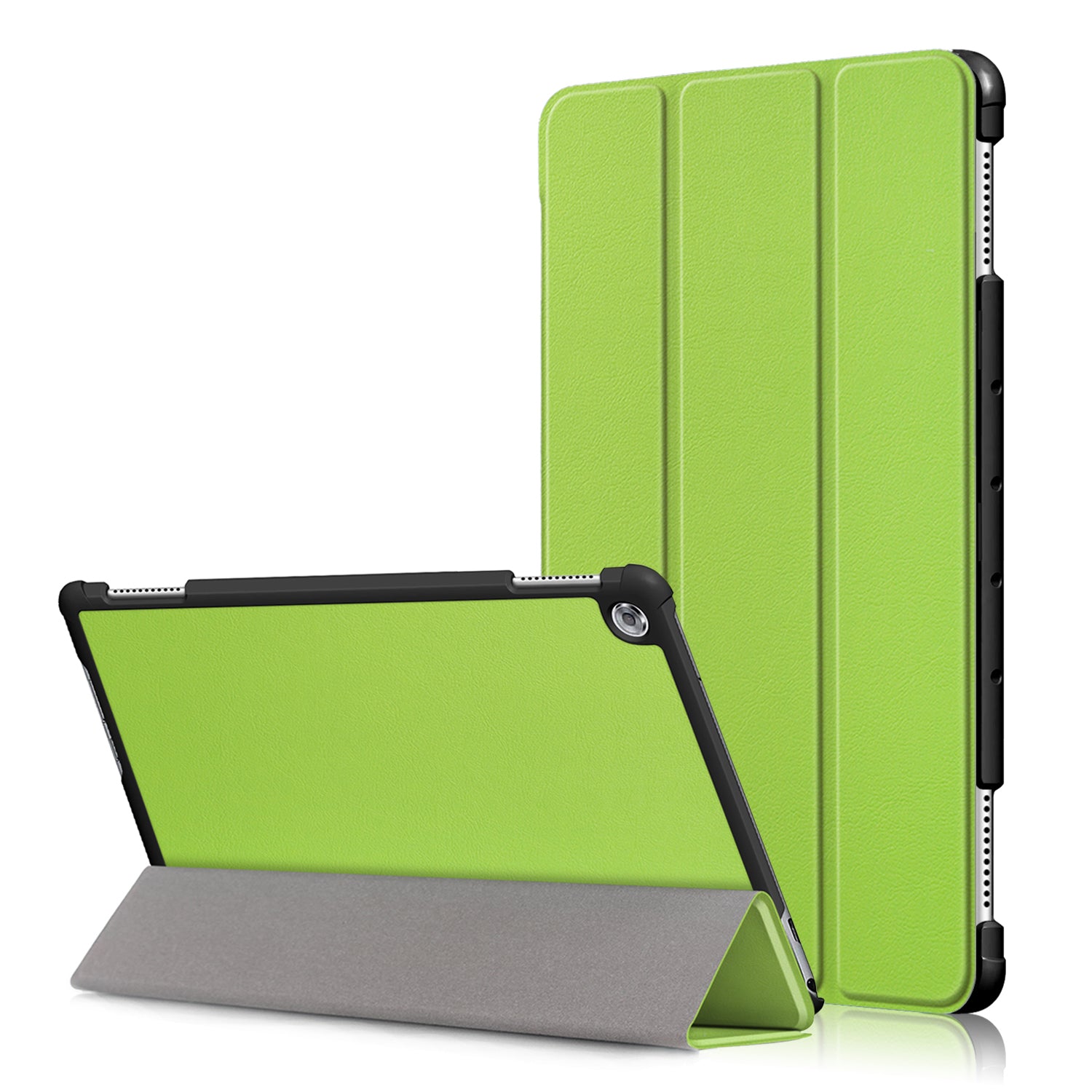 For Huawei Mediapad M5 Lite 10.1 Tri-fold Stand Auto-wake / sleep Smart Leather Case