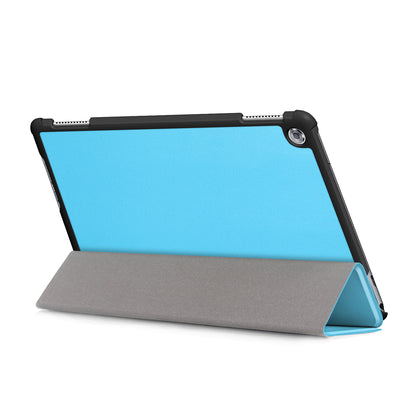 For Huawei Mediapad M5 Lite 10.1 Tri-fold Stand Auto-wake / sleep Smart Leather Case