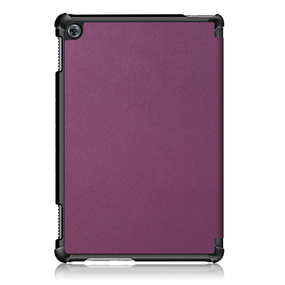 For Huawei Mediapad M5 Lite 10.1 Tri-fold Stand Auto-wake / sleep Smart Leather Case