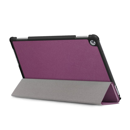 For Huawei Mediapad M5 Lite 10.1 Tri-fold Stand Auto-wake / sleep Smart Leather Case