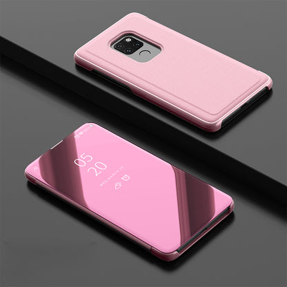 View Window Plated Mirror Surface Leather Stand Case for Huawei Mate 20