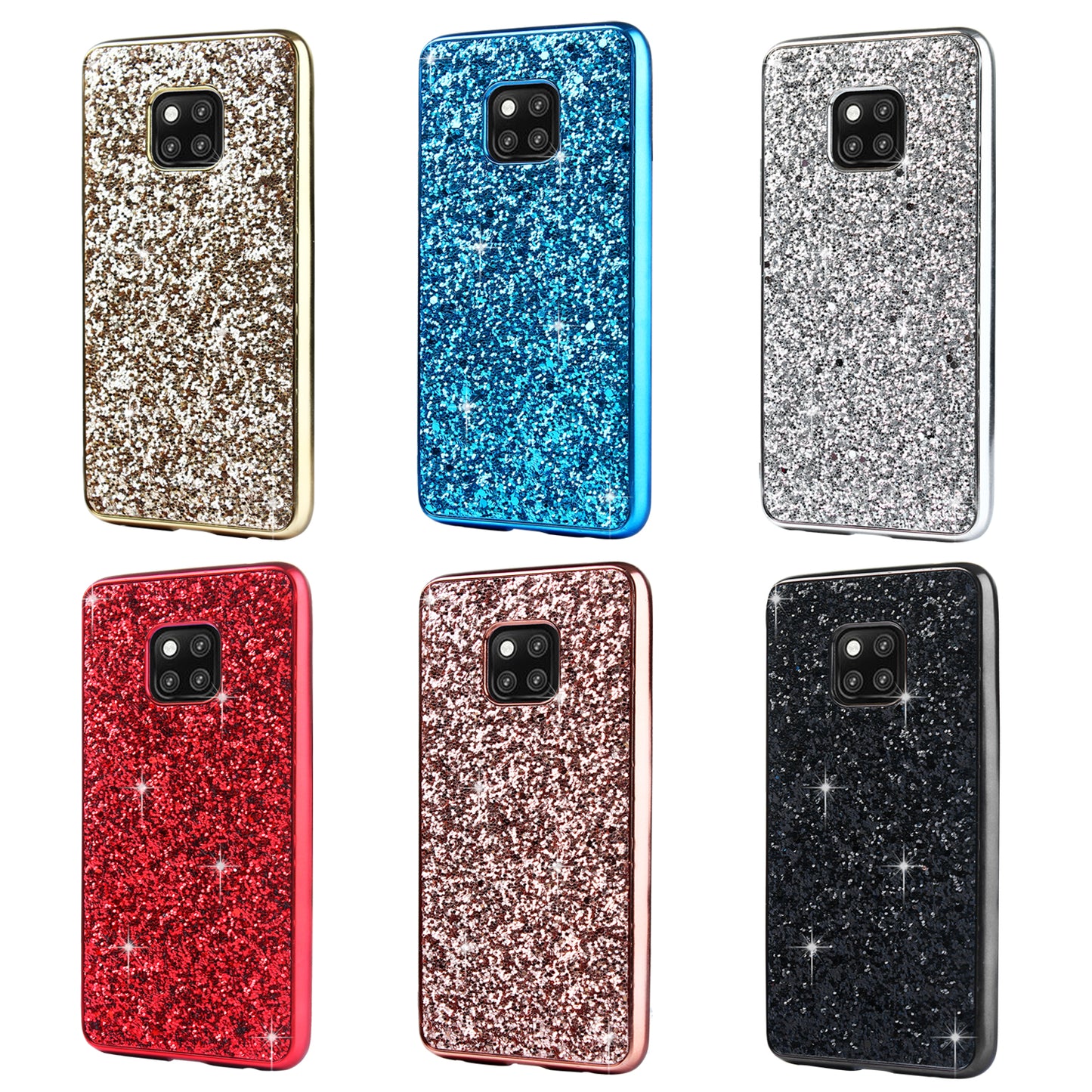 Electroplating Flash Powder PC + TPU Hybrid Mobile Casing for Huawei Mate 20 Pro
