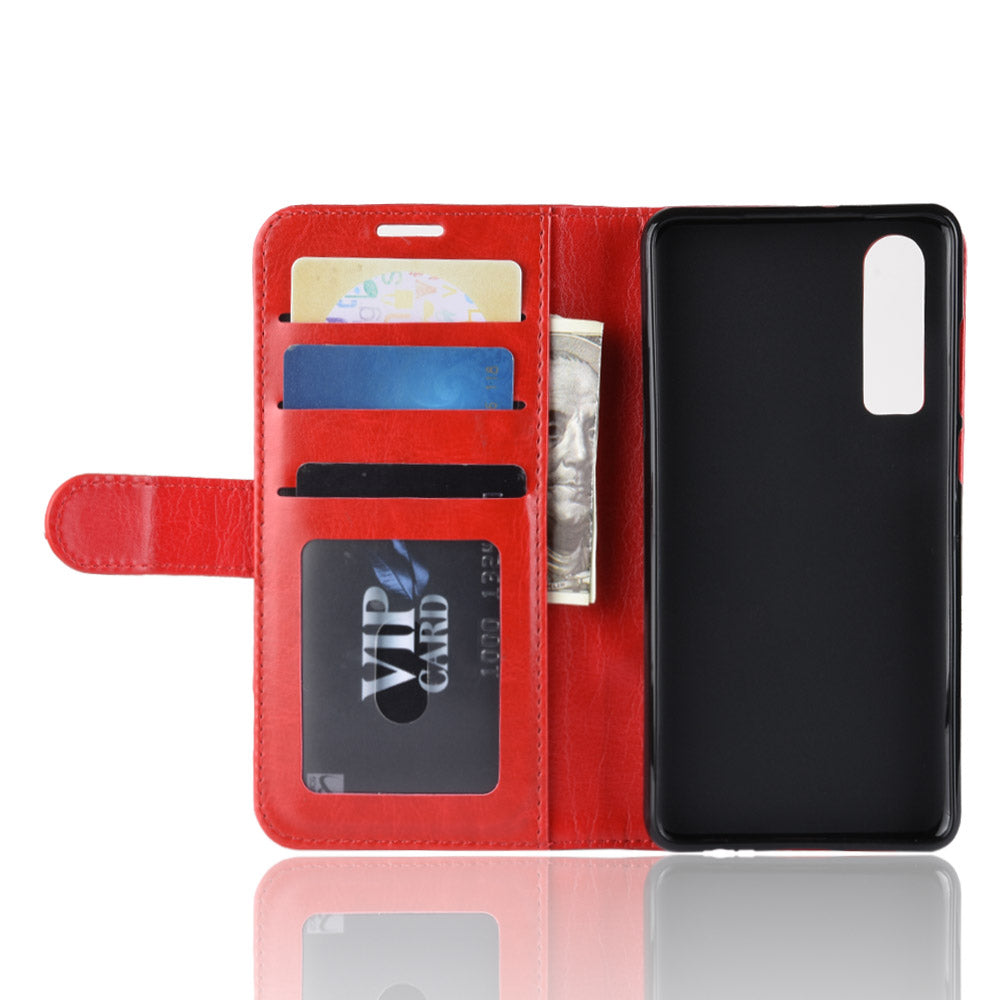 Crazy Horse Wallet Stand Leather Cellphone Case for Huawei P30