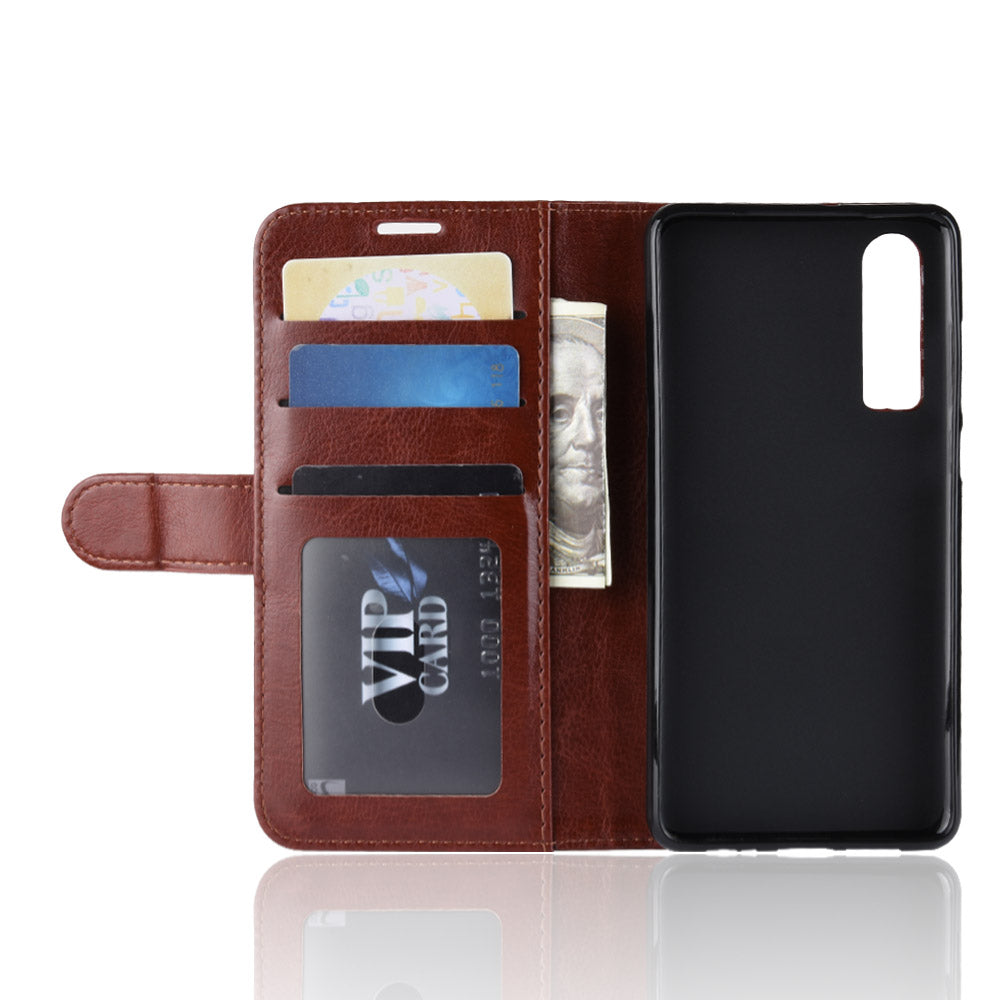 Crazy Horse Wallet Stand Leather Cellphone Case for Huawei P30