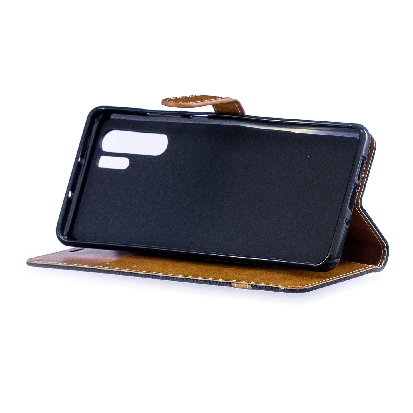 Two-tone Jean Cloth PU Leather Flip Case for Huawei P30 Pro