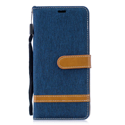 Two-tone Jean Cloth PU Leather Flip Case for Huawei P30 Pro