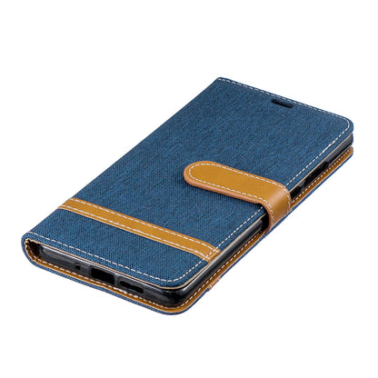 Two-tone Jean Cloth PU Leather Flip Case for Huawei P30 Pro