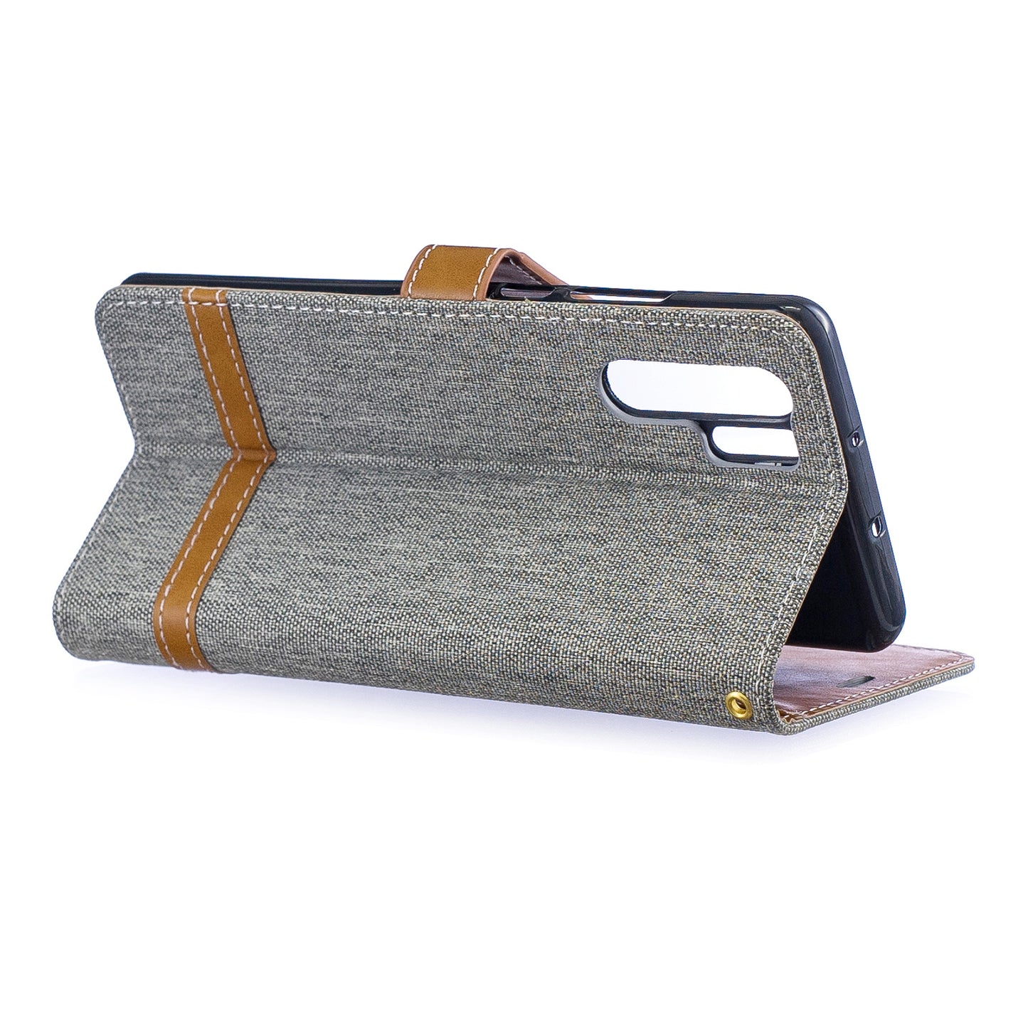 Two-tone Jean Cloth PU Leather Flip Case for Huawei P30 Pro