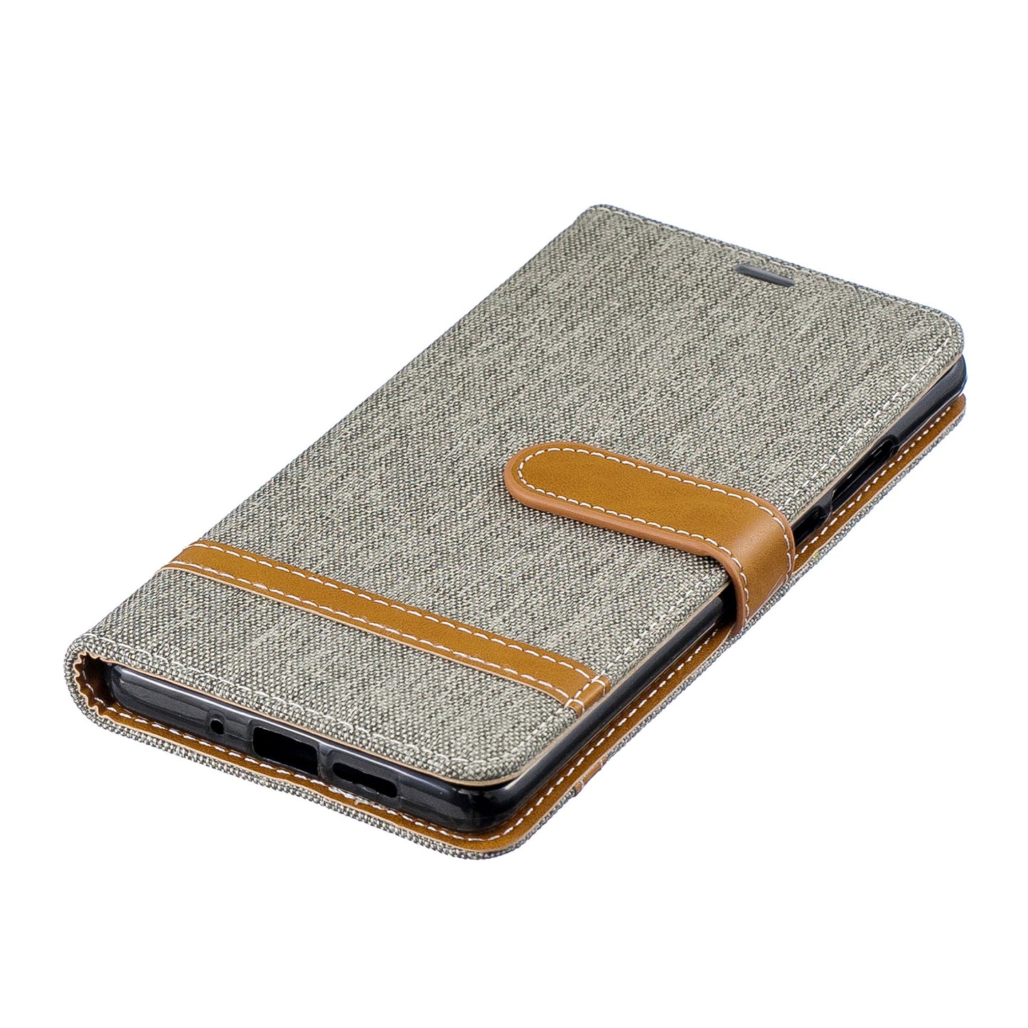 Two-tone Jean Cloth PU Leather Flip Case for Huawei P30 Pro