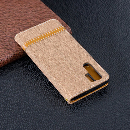 Two-tone Jean Cloth PU Leather Flip Case for Huawei P30 Pro