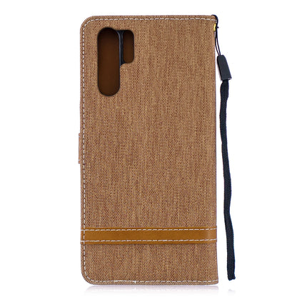 Two-tone Jean Cloth PU Leather Flip Case for Huawei P30 Pro