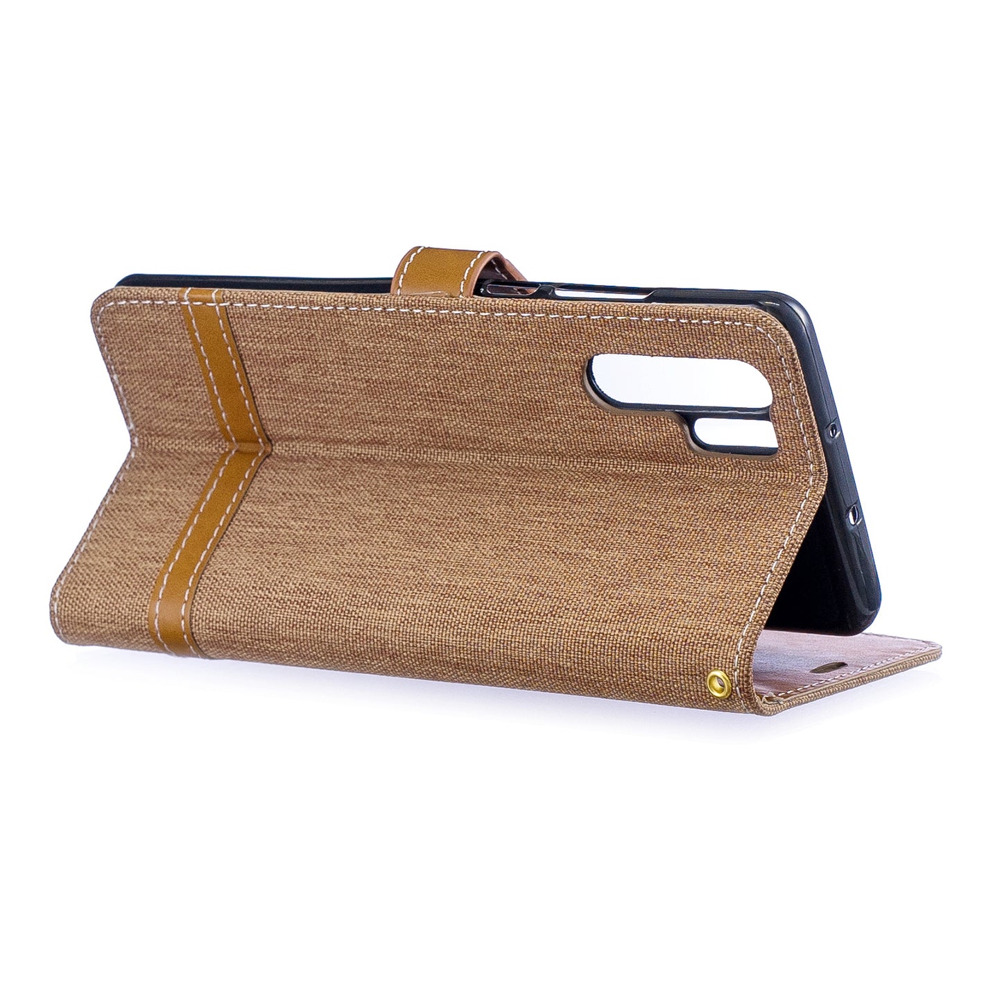 Two-tone Jean Cloth PU Leather Flip Case for Huawei P30 Pro