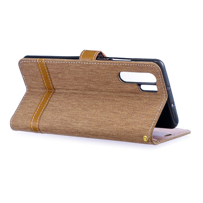 Two-tone Jean Cloth PU Leather Flip Case for Huawei P30 Pro