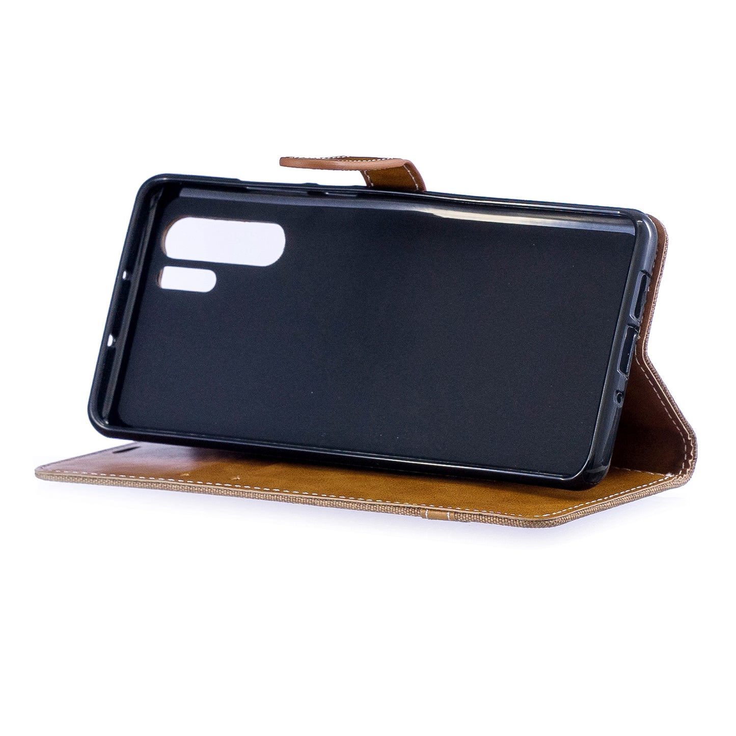 Two-tone Jean Cloth PU Leather Flip Case for Huawei P30 Pro