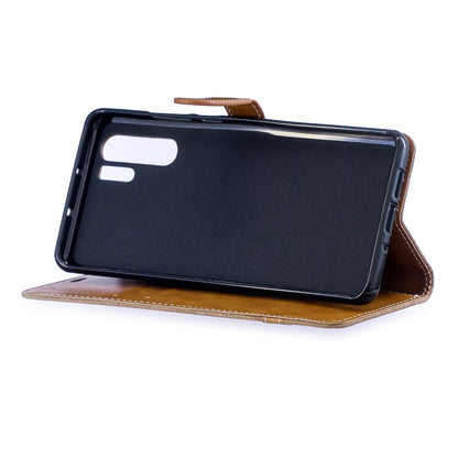 Two-tone Jean Cloth PU Leather Flip Case for Huawei P30 Pro