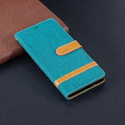 Two-tone Jean Cloth PU Leather Flip Case for Huawei P30 Pro