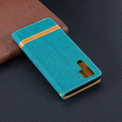 Two-tone Jean Cloth PU Leather Flip Case for Huawei P30 Pro