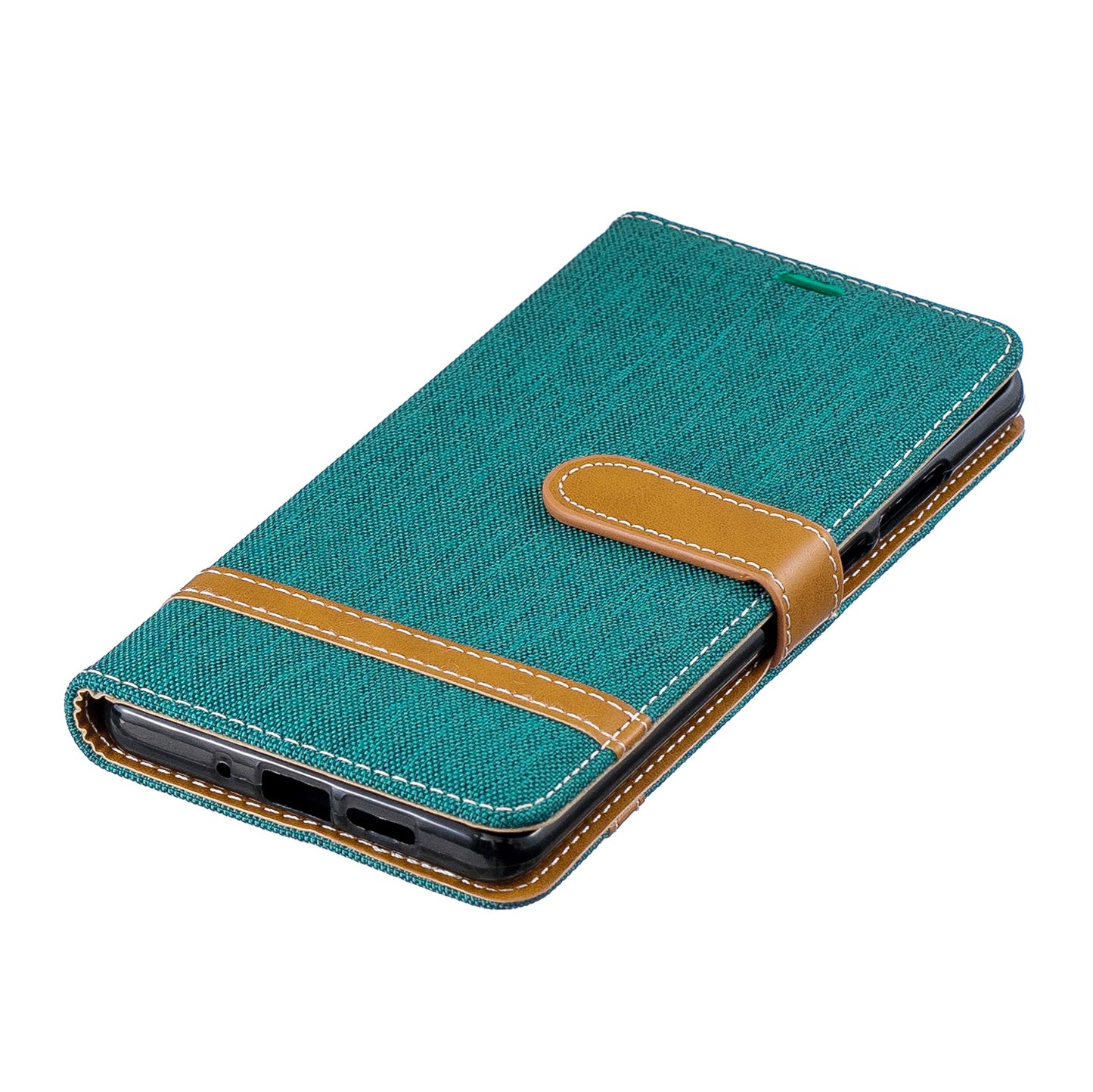 Two-tone Jean Cloth PU Leather Flip Case for Huawei P30 Pro