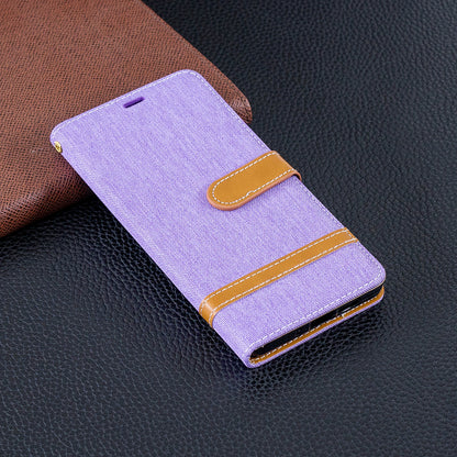 Two-tone Jean Cloth PU Leather Flip Case for Huawei P30 Pro