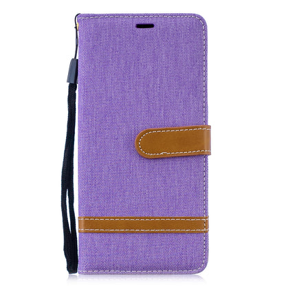 Two-tone Jean Cloth PU Leather Flip Case for Huawei P30 Pro