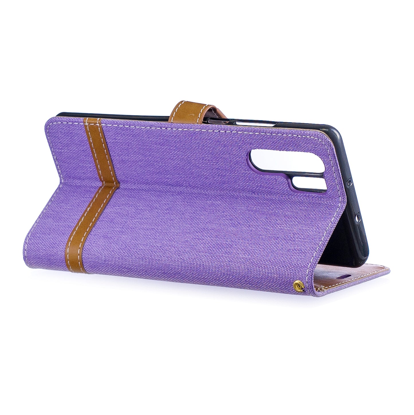 Two-tone Jean Cloth PU Leather Flip Case for Huawei P30 Pro