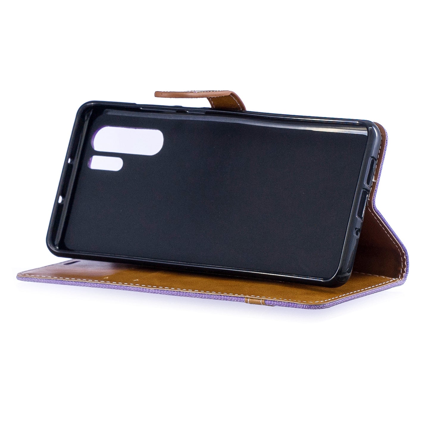 Two-tone Jean Cloth PU Leather Flip Case for Huawei P30 Pro