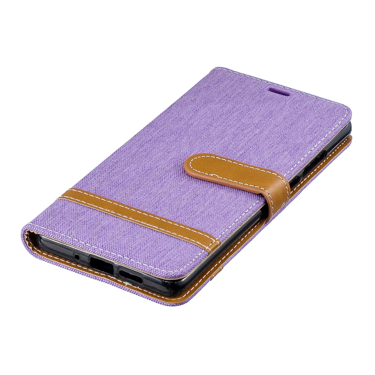 Two-tone Jean Cloth PU Leather Flip Case for Huawei P30 Pro