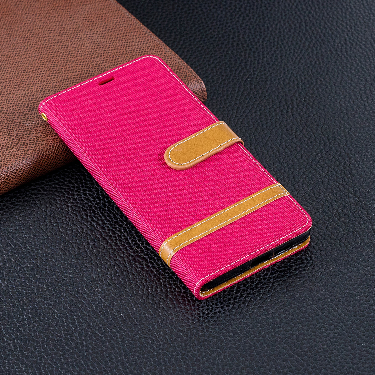 Two-tone Jean Cloth PU Leather Flip Case for Huawei P30 Pro