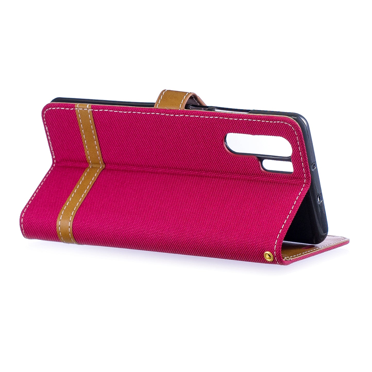 Two-tone Jean Cloth PU Leather Flip Case for Huawei P30 Pro