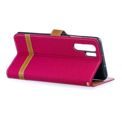 Two-tone Jean Cloth PU Leather Flip Case for Huawei P30 Pro