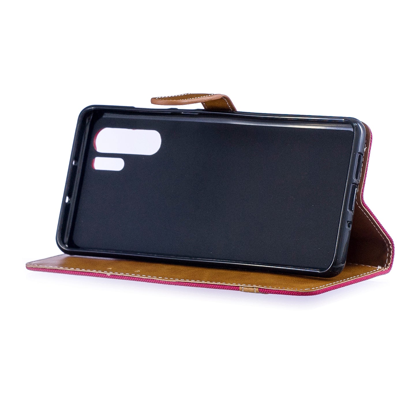 Two-tone Jean Cloth PU Leather Flip Case for Huawei P30 Pro