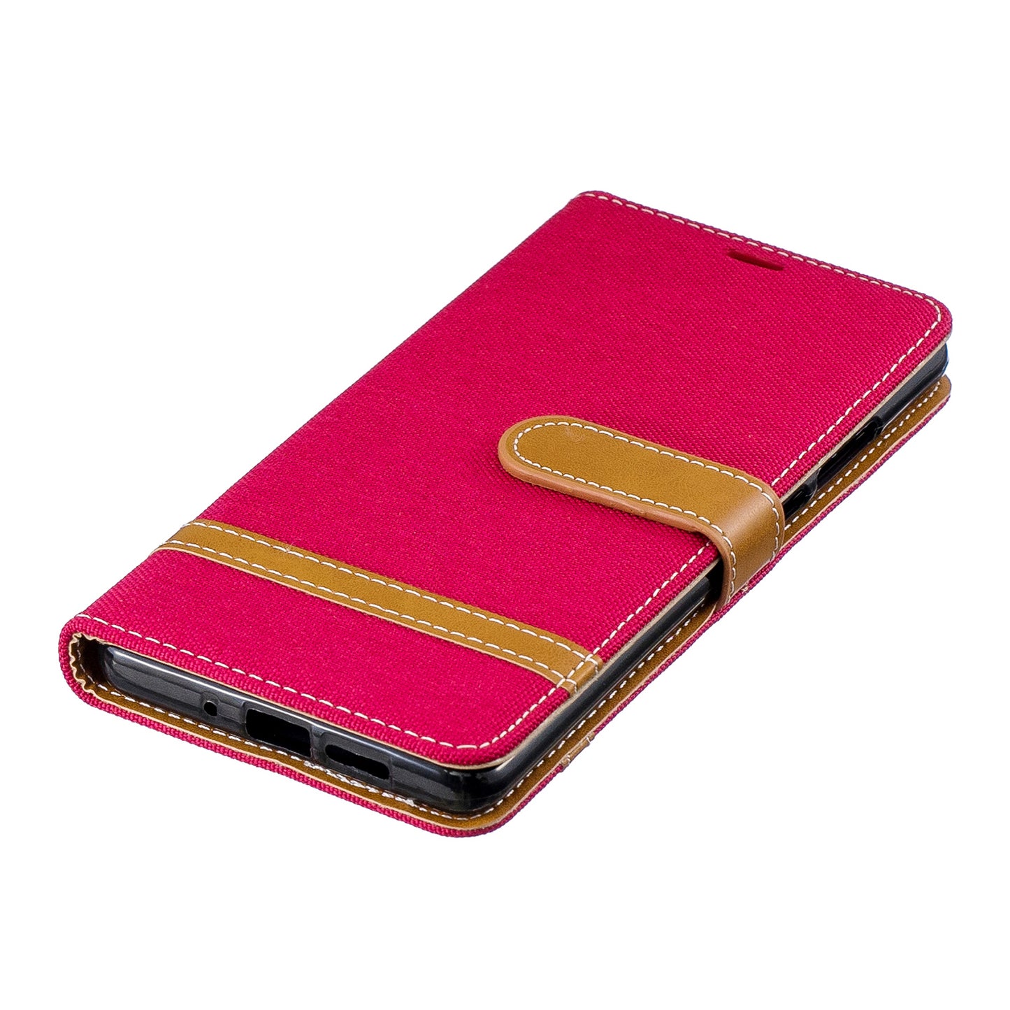 Two-tone Jean Cloth PU Leather Flip Case for Huawei P30 Pro