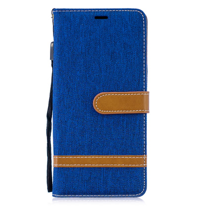Two-tone Jean Cloth PU Leather Flip Case for Huawei P30 Pro