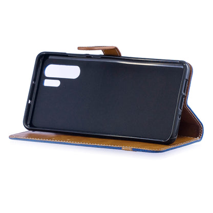 Two-tone Jean Cloth PU Leather Flip Case for Huawei P30 Pro