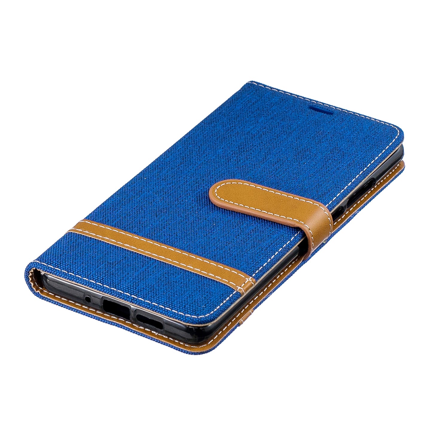 Two-tone Jean Cloth PU Leather Flip Case for Huawei P30 Pro