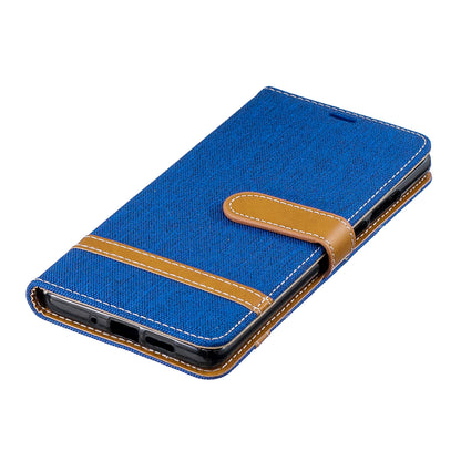 Two-tone Jean Cloth PU Leather Flip Case for Huawei P30 Pro