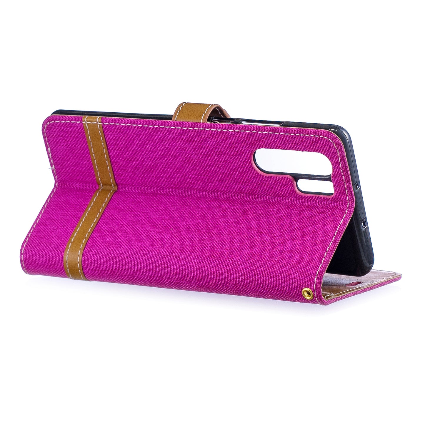 Two-tone Jean Cloth PU Leather Flip Case for Huawei P30 Pro
