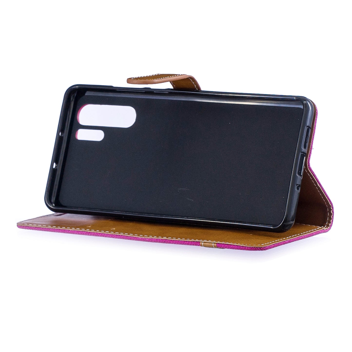Two-tone Jean Cloth PU Leather Flip Case for Huawei P30 Pro