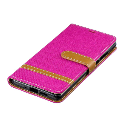 Two-tone Jean Cloth PU Leather Flip Case for Huawei P30 Pro