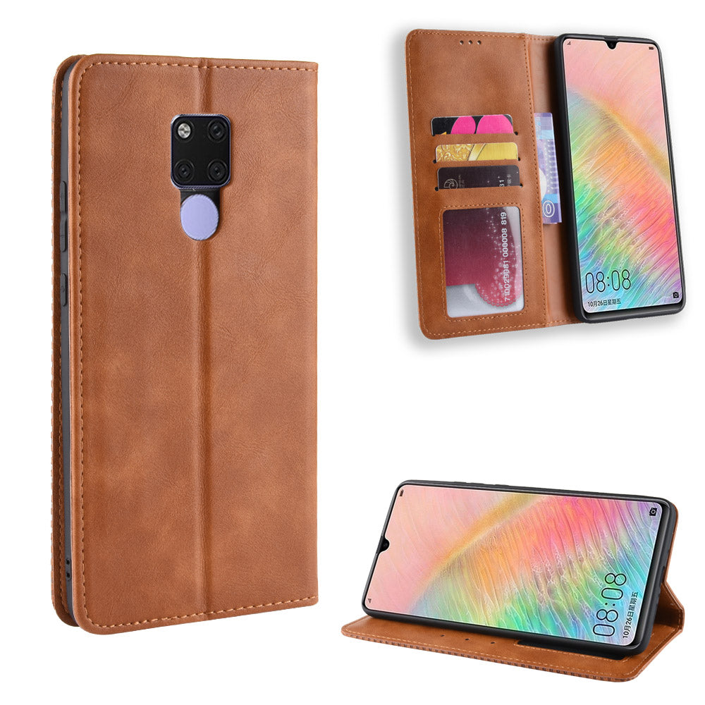 Vintage Style Leather Wallet Case for Huawei Mate 20 X