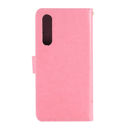 For Huawei P30 Imprint Butterfly Flower Leather Wallet Case with Strap